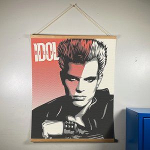 Billy Idol Canvas Wooden Gold Hanger Size 24x17.5